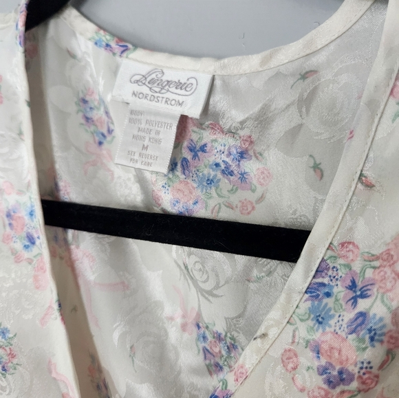 Vintage Nordstrom 2 Piece Floral Bridal Shorts Lingerie Pajama Set Medium - Picture 4 of 8